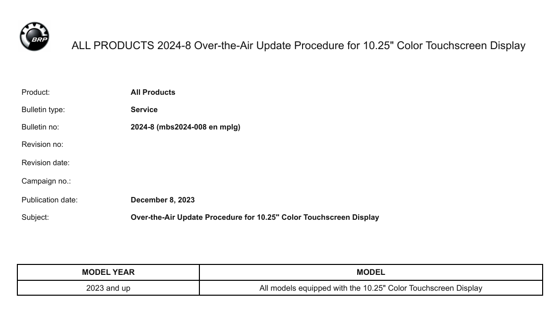Can-Am Spyder 10.25" Touchscreen Display Apple CarPlay Update