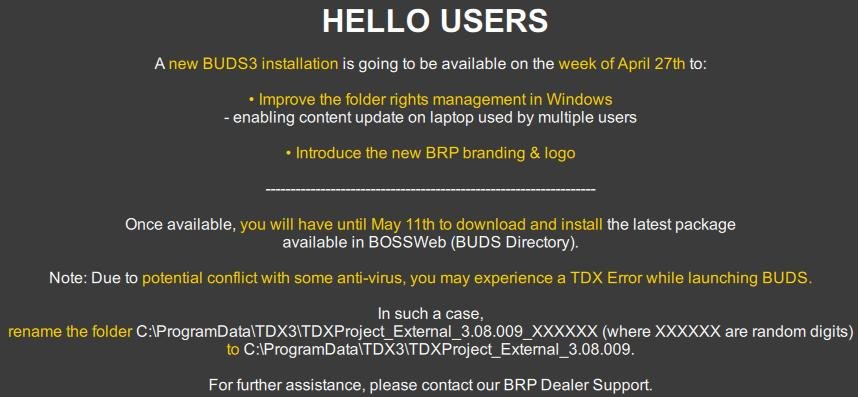 BUDS3 Update – New Installation Available (April 27)
